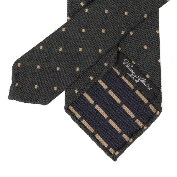 Cesare Attolini Archivio Storico: Silk And Wool Tie "Quadri Jacquard" - Handrolled
