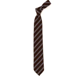 Cesare Attolini Archivio Storico: Silk Mix Tie "Strisce Del Reggimento" - Hand Rolled