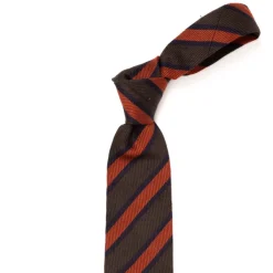 Cesare Attolini Archivio Storico: Tie "Strisce Della Scuola" In Silk And Wool - Handro