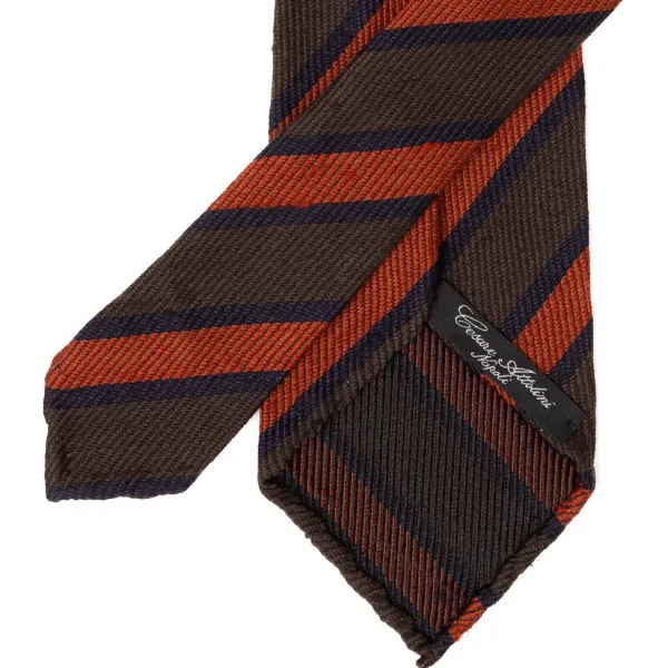 Cesare Attolini Archivio Storico: Tie "Strisce Della Scuola" In Silk And Wool - Handro