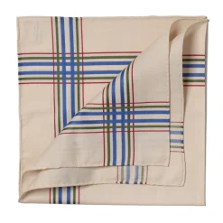 Simonnot-Godard Beige Patterned Cotton Handkerchief
