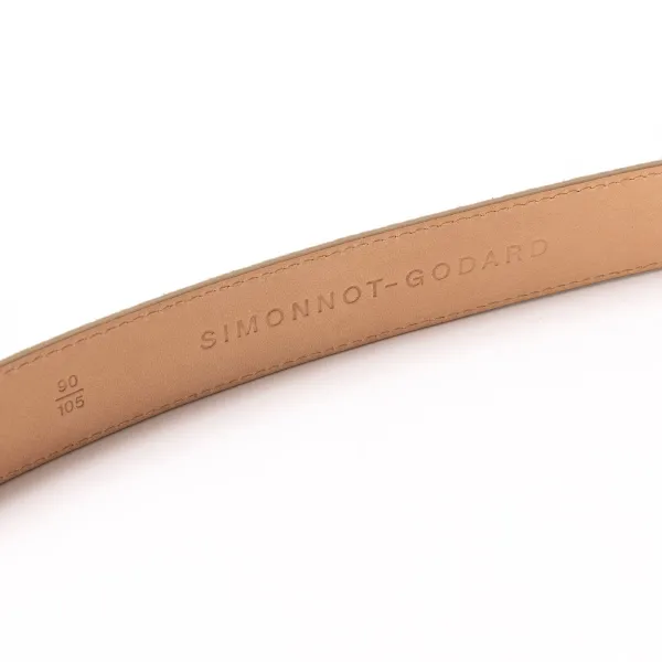 Simonnot-Godard Belt Made Of Original "Suede Skin" Calfskin - Handcrafted