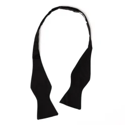Petronius Black Bow Tie "Black Butterfly Bow Tie" Made Of Pure Grosgrain Silk