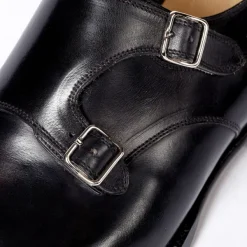 Saint Crispin's Black Double Monk Made Of Calfskin