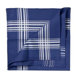 Simonnot-Godard Blue Patterned Cotton Handkerchief