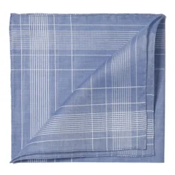 Simonnot-Godard Blue Patterned Cotton Handkerchief