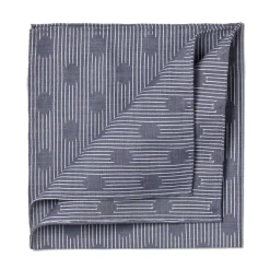 Simonnot-Godard Blue Patterned Cotton Pocket Square