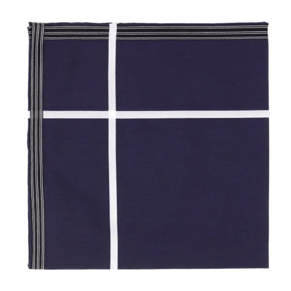 Simonnot-Godard Blue Patterned Handkerchief "Socotra" Made Of Fine Cotton - Hand-Rolle