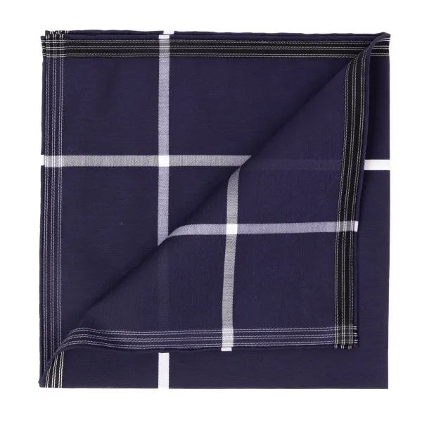 Simonnot-Godard Blue Patterned Handkerchief "Socotra" Made Of Fine Cotton - Hand-Rolle