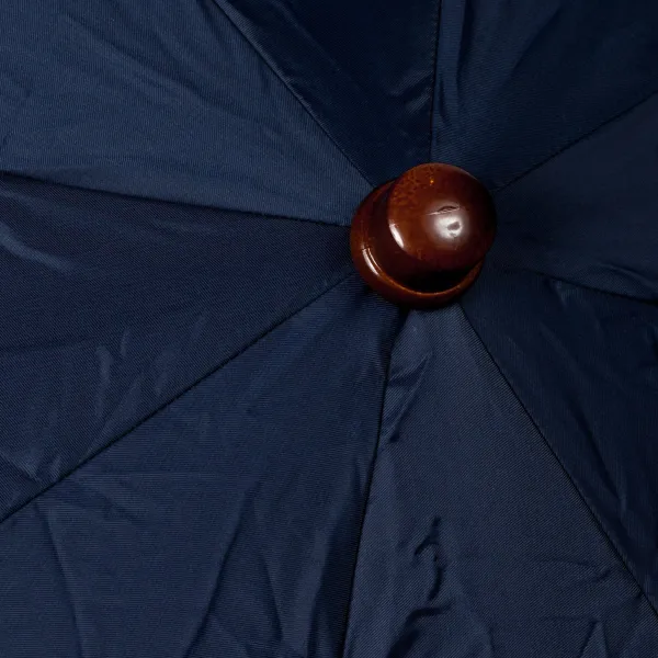 Maglia Blue Telescopic Umbrella With Wooden Handle