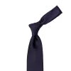 Cesare Attolini Blue Tie "Twill Diagonale" Made Of Pure Silk - Hand Rolled