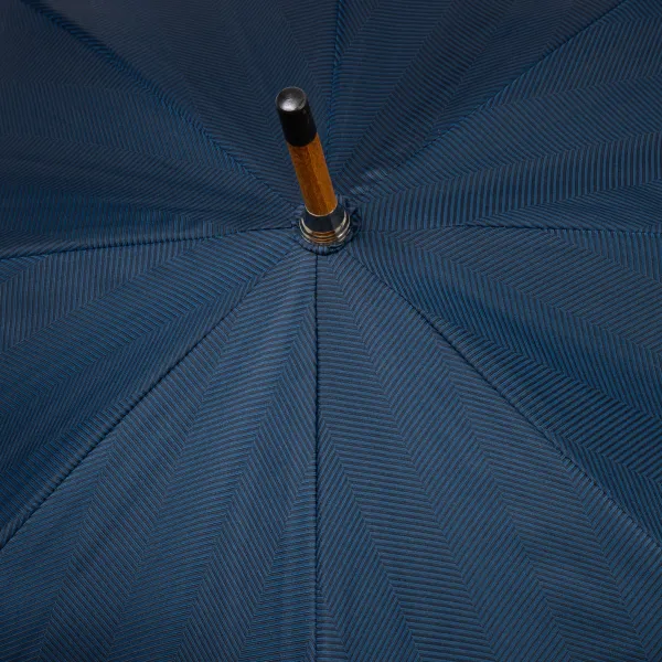 Maglia Blue Umbrella "Traveller" With Handle Made Of Bamboo Wood
