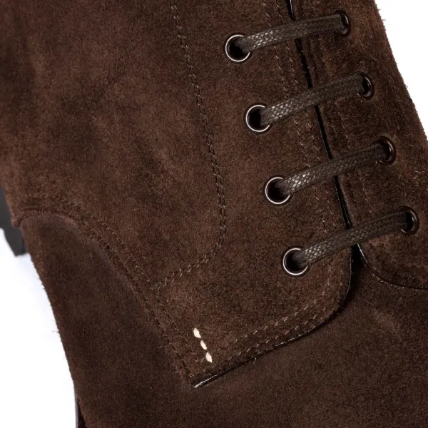 Saint Crispin's Boot "Derby Norvegese" Made Of Dark Brown Leather