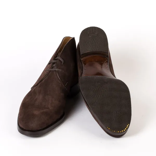 Saint Crispin's Boot "Dress Chukka" Made Of Dark Brown Suede Leather