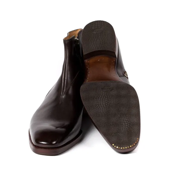 Saint Crispin's Boot "Zipper" Made Of Dark Brown Calfskin - Purely Handcrafted