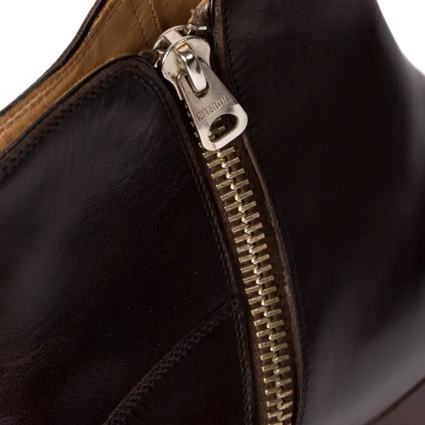 Saint Crispin's Boot "Zipper" Made Of Dark Brown Calfskin - Purely Handcrafted