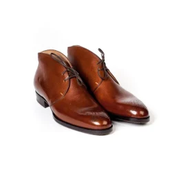Saint Crispin's Bootee "Chukka" Made Of Brown Calfskin "Russian Calf"