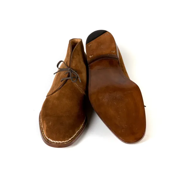 Saint Crispin's Bootee "Chukka Norvegese" Made Of Cognac Brown Kudu-Antilope Full-Grain Leather