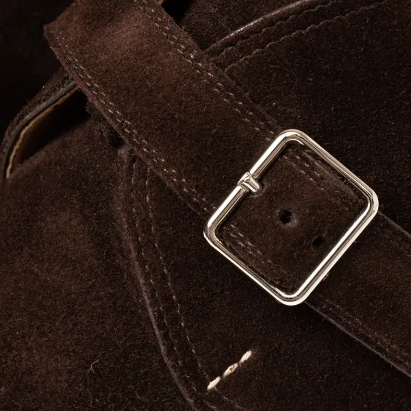 Saint Crispin's Bootee "Monk Bootee" Made Of Dark Brown Suede - Purely Handcrafted