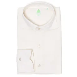 Finamore 1925 Borbone Reale" Pure Cotton Striped Sport Shirt - Collo Simone