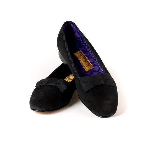 Bowhill u0026 Elliott Bowhill & Elliot X Mj: Black Shoes "Opera Pump" Made Of Suede With Lea