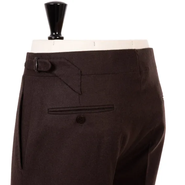 Cesare Attolini Brown Pants "Limited Fox Flannel" Made Of English Wool - Purely Handcr