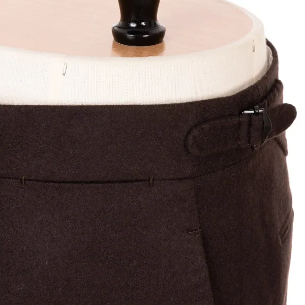 Cesare Attolini Brown Pants "Limited Fox Flannel" Made Of English Wool - Purely Handcr