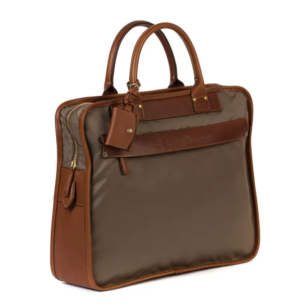 Felisi Business-Tasche "Carry On" Aus -Nylon Und Sattelleder - Handarbe
