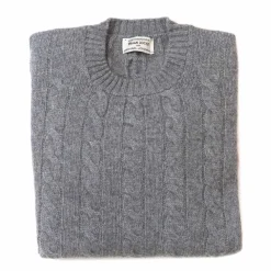 William Lockie Cable Pullover "Chirnside Cable" Made Of Pure 4 Ply Cashmere