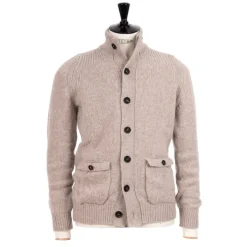 William Lockie Cardigan "Lomond Knit-Bomber" In 4 Ply Geelong Lambswool