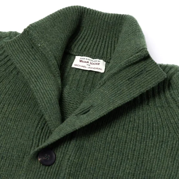 William Lockie Cardigan "Lomond Knit-Bomber" In 4 Ply Geelong Lambswool