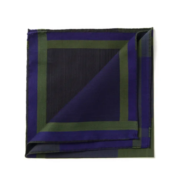 Simonnot-Godard Checked Pocket Square "Nouveau Tartan 1972" In Pure Cotton