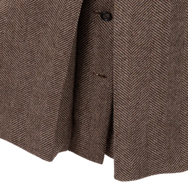 De Petrillo Coat "L'Aristocratico" With Herringbone Pattern In Pure Wool - Handmad