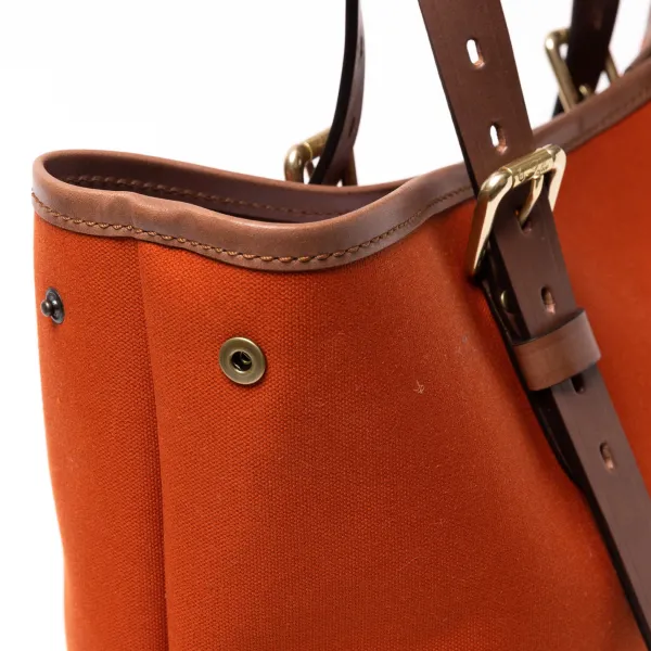 Felisi Cotton Canvas And Saddle Leather Bag "New Office Tote" - Handmade