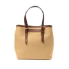 Felisi Cotton Canvas And Saddle Leather Bag "New Office Tote" - Handmade