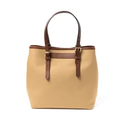 Felisi Cotton Canvas And Saddle Leather Bag "New Office Tote" - Handmade