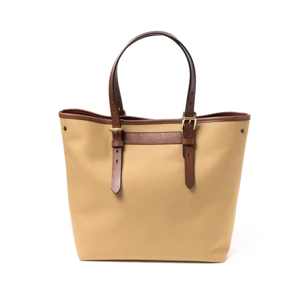 Felisi Cotton Canvas And Saddle Leather Bag "New Office Tote" - Handmade