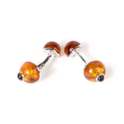 Barbarulo Napoli Cufflinks "Amber" Made Of Sterling Silver - Purely Handcrafted