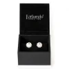 Barbarulo Napoli Cufflinks "Mother Of Pearl With Sapphires" Made Of Sterling Silver - P
