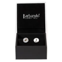Barbarulo Napoli Cufflinks "Personal Initials" Made Of Sterling Silver - Purely Handcra