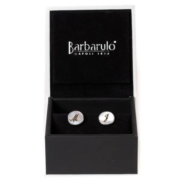 Barbarulo Napoli Cufflinks "Personal Initials" Made Of Sterling Silver - Purely Handcra