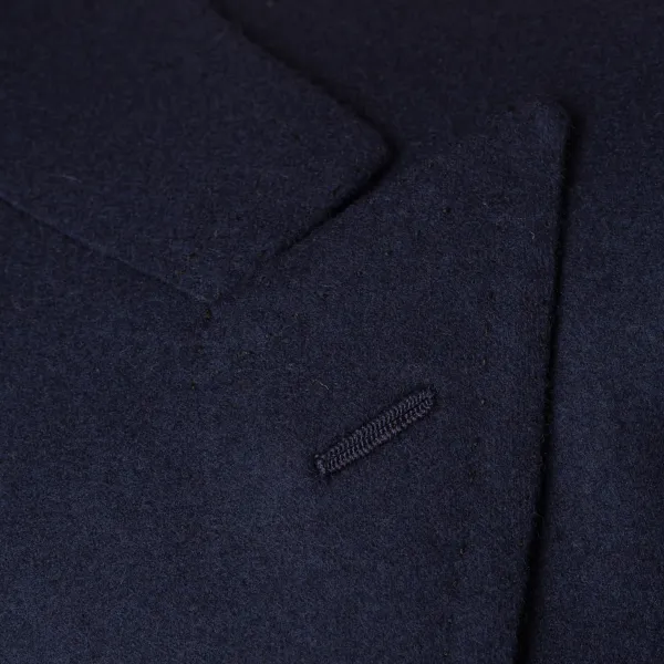 Cesare Attolini Dark Blue Blazer "Club Oro" Made Of A Wool Flannel From Fox Brother'S