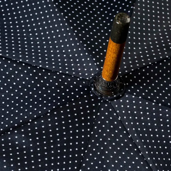 Maglia Dark Blue Dotted Umbrella "Traveller" With Bamboo Handle