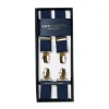 Albert Thurston Dark Blue Elastic Pants Straps "X Back Gold" With Clips