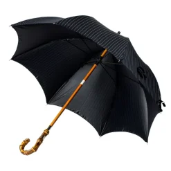 Maglia Dark Blue Striped Umbrella "Traveler" With Bamboo Handle