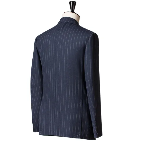 Cesare Attolini Dark Blue Suit "Avvocato" Made Of English High Twist Wool - Purely Han