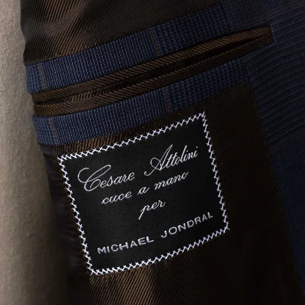 Cesare Attolini Dark Blue Suit "Magistrale" Made Of English High Twist Wool - Purely H