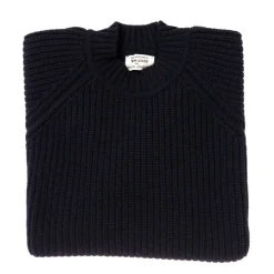 William Lockie Dark Blue Sweater "Joss Earl" Made Of Pure Lambswool - 8 Ply