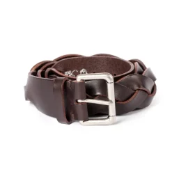 Felisi Dark Brown Braided Belt Made Of Saddle Leather