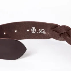 Felisi Dark Brown Braided Belt Made Of Saddle Leather